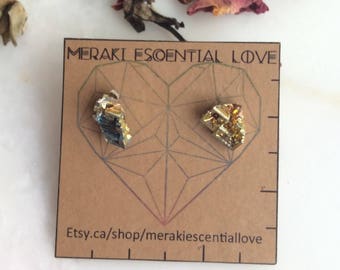 Bismuth Earrings. Bismuth Earring Studs. Boho Jewelry.