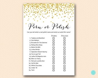 Gold Polish or Porn bridal shower game, bachelorette party Game, Hens Party Game, Hens Night Game, Bridal Shower Games Download BS46 dd