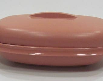 Tupperware Dusty Rose Microwave Steamer Dish, Pink Tupperware Vegetable Steamer