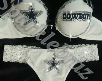 NFL bra set-Dallas cowboys lingerie-Dallas Cowboys for women-Bra set-Cowboys panties-Cowboys thong-Dallas Cowboys bra-Lingerie