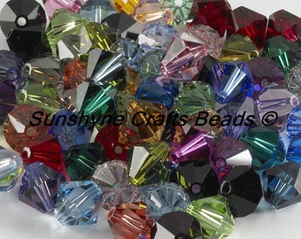 Swarovski Crystal Beads 5301/5328 Assorted MIX of Colors 6MM Faceted Bicone Beads 25pcs