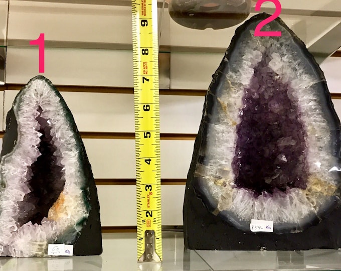 Highest Quality Amethyst Cathedral 11" Tall with Chalcedony Border From Uruguay- Natural Geode \ Geode \ Amethyst Geode \ Amethyst Crystal