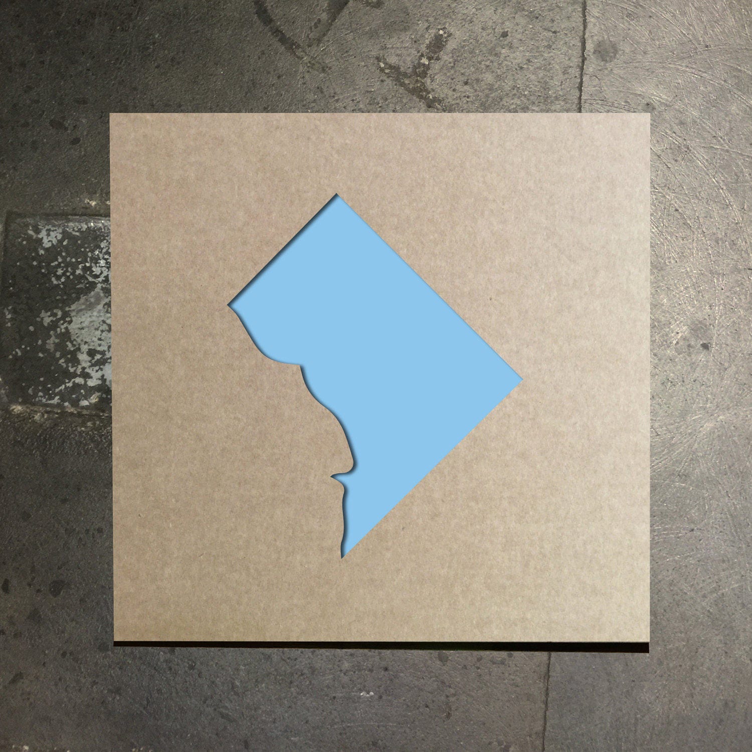 Shape of Washington DC Stencil from TheStencilStop on Etsy Studio
