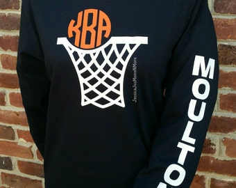 Long Sleeve Monogram Basketball Shirt
