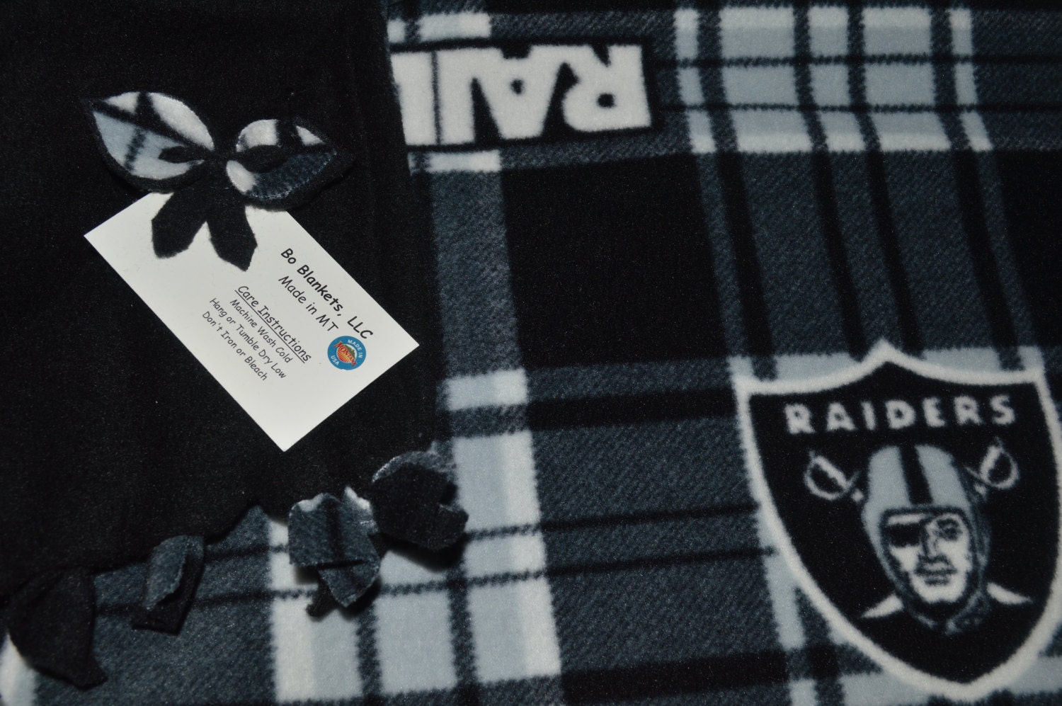 Oakland Raiders Fleece Bo Blanket 58 x 68