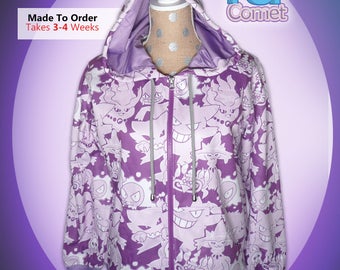 Ghost Pokemon Hoodie Ghost Type Pokemon Jacket Pokemon Inspired Zip up Jacket Or Hoodie Pull Over Hoodie Womens & Mens Sizes *MADE 2 ORDER*
