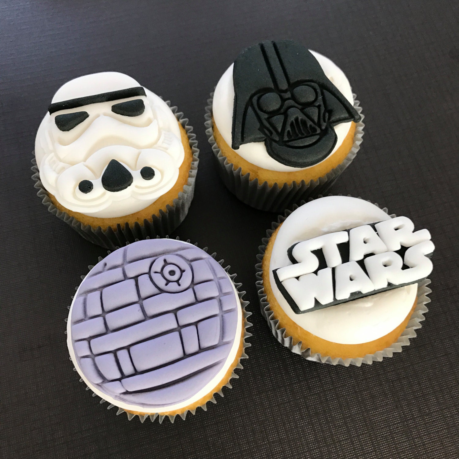 12 Star Wars Dark Side Cupcake ToppersFondant