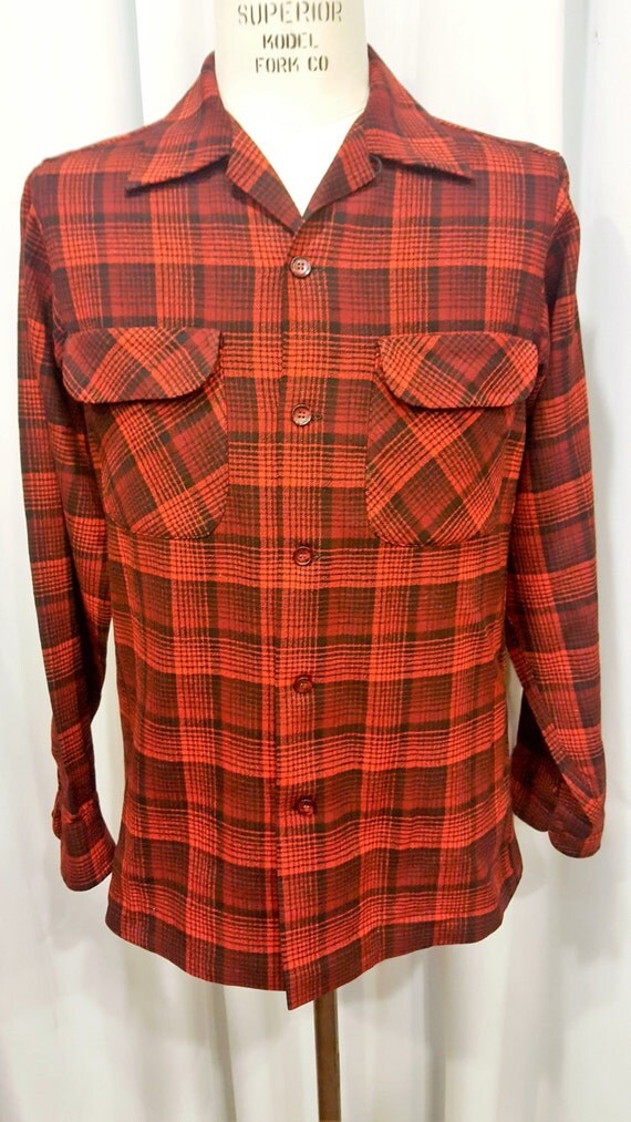 Great Mens Vintage Pendleton Shirt 100% Wool Camp
