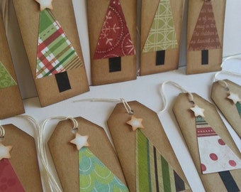 Christmas tree tags, Christmas tags, Holiday tags, Gift tags, Rustic Christmas tags, Set of 12 or 25