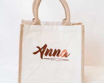Tote bag, Jute bag, Bridesmaid bag, Personalized tote bag, bridesmaid gift