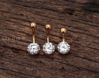 belly ring belly button ring belly button jewelry zircon short bar 6 8 10 mm #1B17