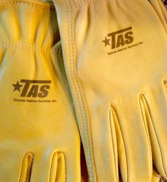 Custom Engraved Branded Logo Leather Work Gloves for Business