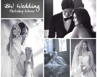 10 Professional Photoshop Actions, Black and White, Photography, Artistic toning for portrait, Fashion photography, Wedding actions