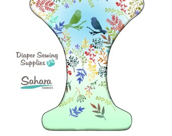 Springtime Songbird cloth diaper - AIO cloth diaper - one size cloth diaper - Newborn all in one - hemp bamboo diaper - birds - wahm diaper