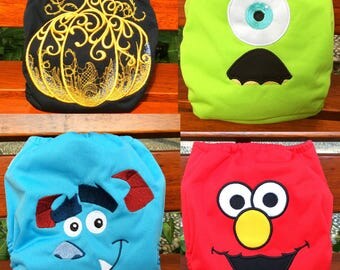 Clearance Sale--You Pick Two -- Limited Edition--- HapPee Bum Embroidery--- All-In-One Cloth Diaper