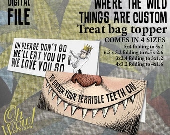 Where the Wild Things Are Party Theme Treat Bag Toppers