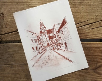 Mini Church Robert Fertier vintage lithograph