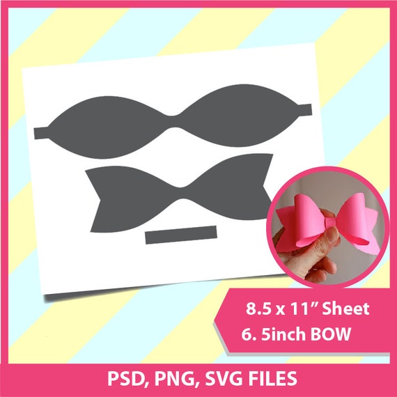 Download Instant Download large 3D Bow Template PSD PNG and SVG