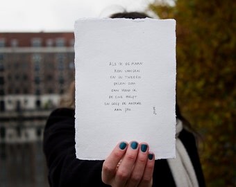 Moon | poem on cotton paper