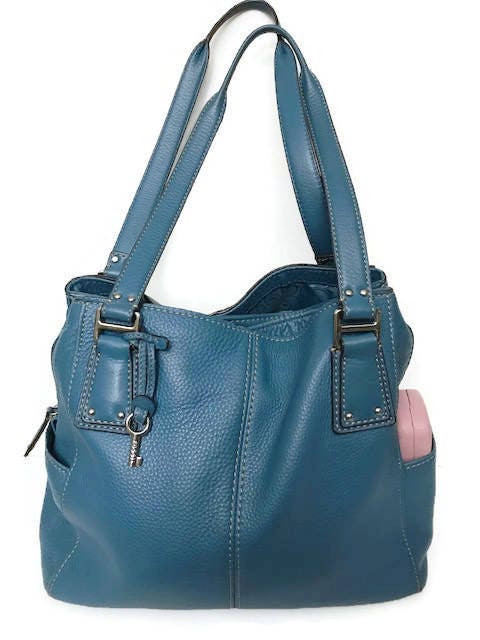 fossil blue leather handbags