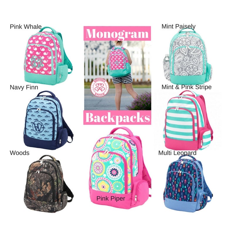 Monogram Backpacks/ Personalized Kids by SisterlyStitchShop