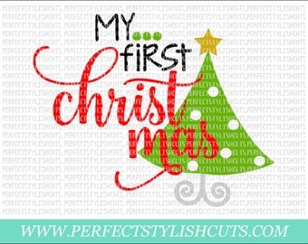My First Christmas SVG, DXF, EPS, png Files for Cutting Machines Cameo or Cricut - Babys First Svg, Santa Claus Svg, 1st Christmas Svg