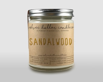 8oz Sandalwood Soy Candle, Scented Candles, Handmade Scented Candles, Wood Aroma Candle, men gift, relaxing, wood scents, man candle,for him
