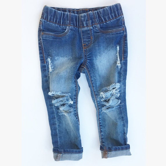 Jeggings-Unisex Skinny Jegging distressed jeans baby toddler