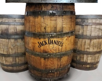 Customizable whiskey barrel pub table, game table, poker man cave bourbon home bar table , personalized logos & artwork