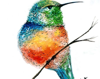 Original Hummingbird Watercolor
