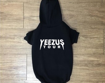 Yeezus Tour Hoodie Black/White | Hypebeast | Pet Clothing | Dog Clothing | Dog Sweater | Pet Streetwear |