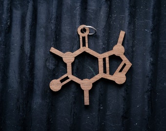 Caffeine Molecule Necklace pendant