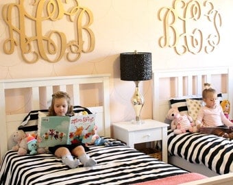 Oversized 34" Wood Monogram, Nursery Monogram, Huge Monogram, Wood Letters for Nursery, Monogram for Nursery