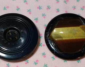 Vintage Celluloid Buttons 2 Large Size