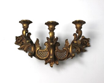 Vintage Homco Triple Candleholder