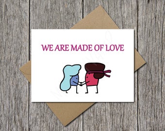Steven Universe, Cute Card, Valentine's Card, Geeky Card, Birthday Card, For Her, LGBT Card, Lesbian Card, Gay Love Card, Digital Download