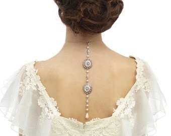 Back necklace, rose gold necklace, wedding jewellery, rose gold jewellery, wedding ideas, wedding accessories, back drop necklace