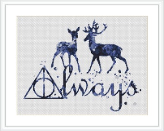 Harry Potter cross stitch pattern Always Quote Harry Potter Counted Cross Stitch Chart Harry Potter Movie PDF Instant Download X222