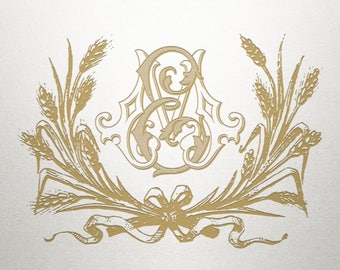 Monogram Wreath Design - Tifton Wreath - Monogram Wreath - Digital