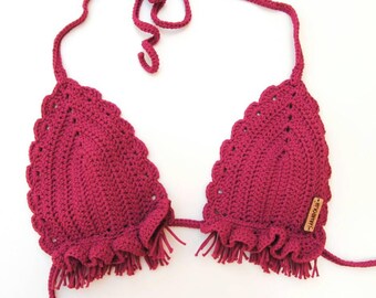 Crochet bikini, swimsuit Fuchsia lanandolab