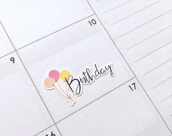 Birthday planner stickers