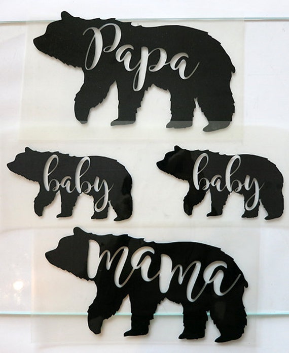 Bear Family Iron on Decal .Applique Decal.Heat transfer