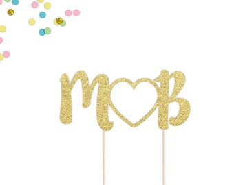 Monogram Wedding Cake Topper | Heart Monogram Cake Topper | Initial Cake Topper | Engagement Cake Topper | Wedding Cake Decorations