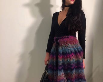 Mohair skirt and poncho "Northern lights"
