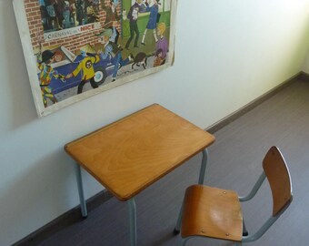Desk and Chair schoolboy / desk MULLCA, 1960s vintage