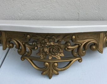 Vintage Shelf, Syroco vintage shelf, Gold Paint Shelf