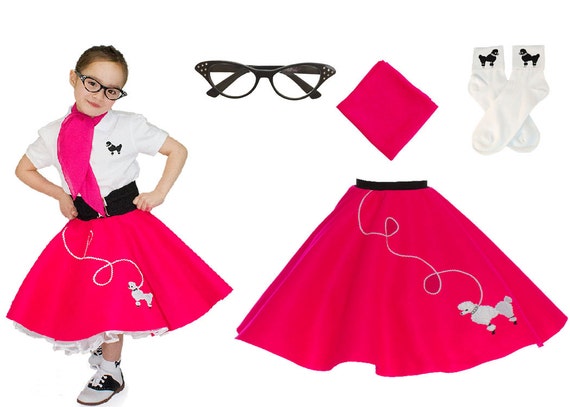 4 pc SMALL Child 4-6 50's Poodle Skirt OUTFIT by 50sPoodleSkirts
