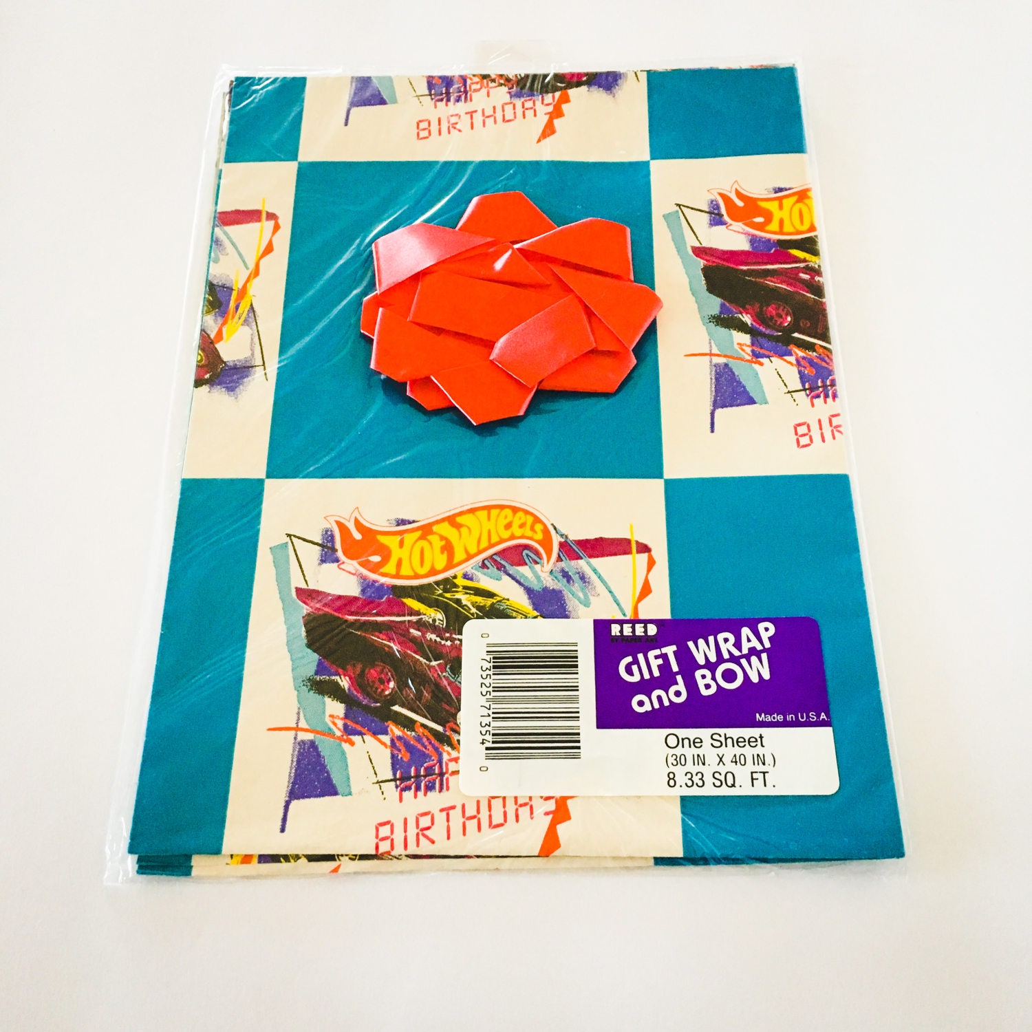 Vintage Wrapping Paper,Vintage Hot Wheels Wrapping Paper,Vintage Blue