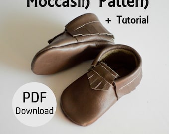 INSTANT DOWNLOAD Leather Baby Moccasin Pattern // Leather Moccasin Pattern // Moccasin Pattern Download // Mocc Pattern // Baby Moccasins