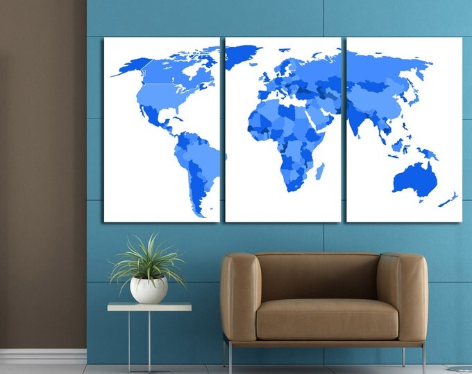 Custom your world map, Huge Blue Push Pin Travel Map, Push pin world map panel, Unique world map pin board for home or office decoration